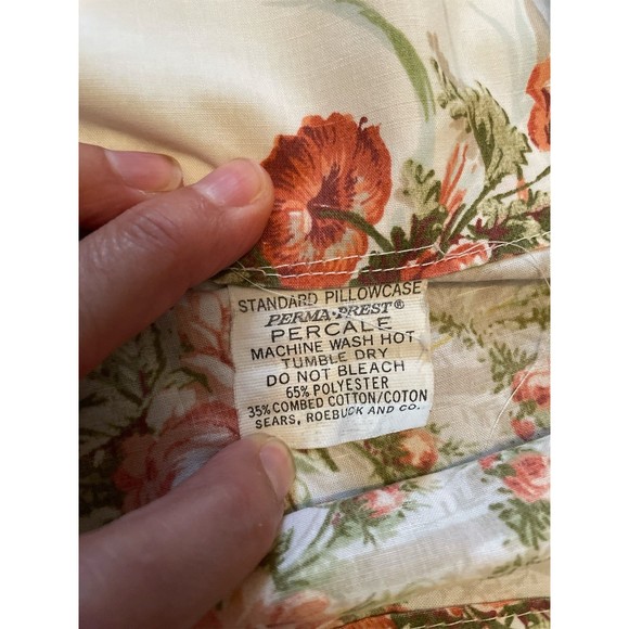 Vintage Flat Sears Prema Prest Double Sheet & 2 Standard Pillowcases - Picture 7 of 7